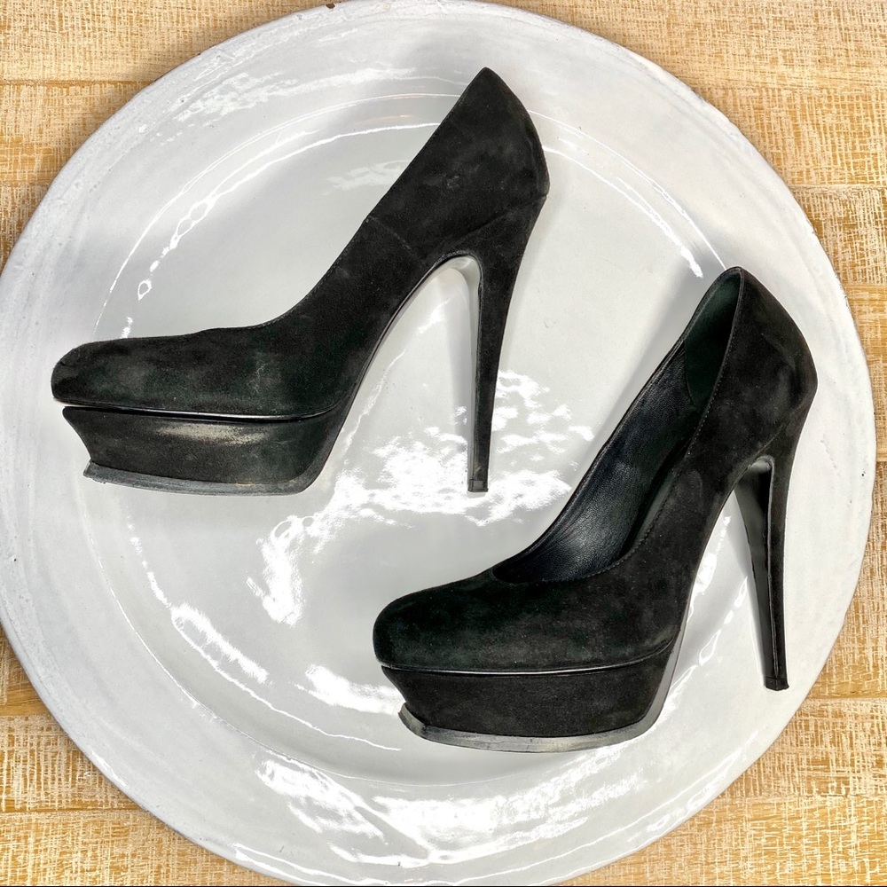 Yves Saint Laurent Tribute suede platform pumps - Picture 3 of 12